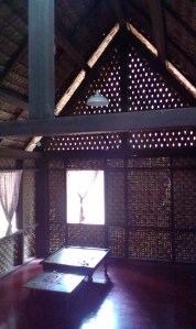 Pitched and ventilated roof.